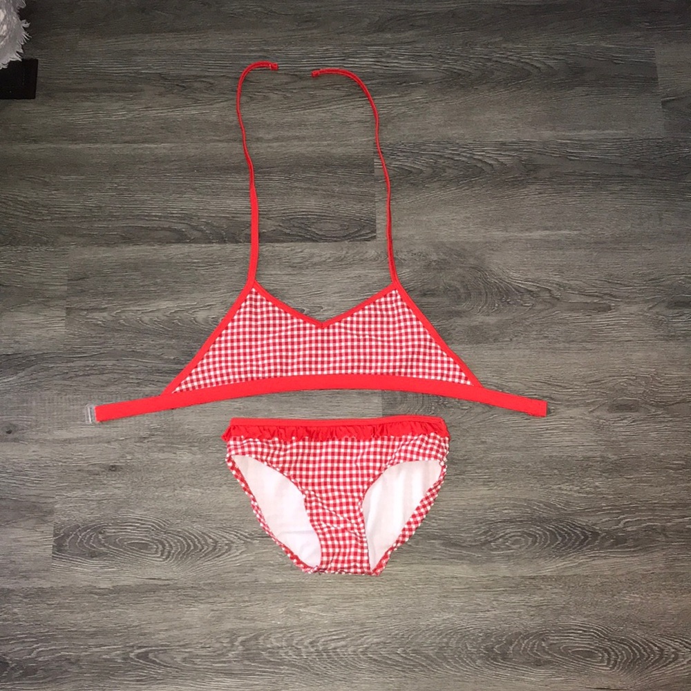 red checkered bikini